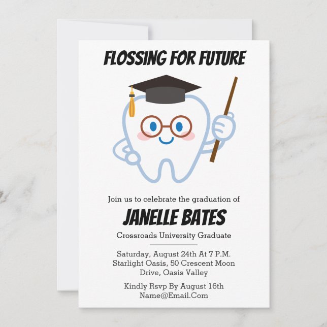 modern trendy funny graduation invitations (Front)