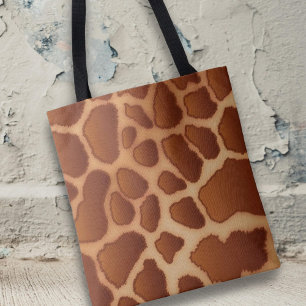 Modern Trendy Giraffe Pattern Safari Animal Tote Bag