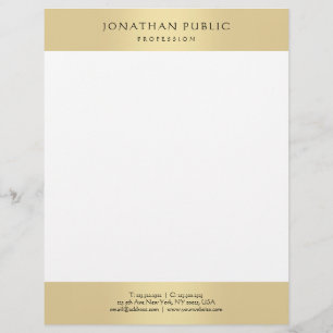 Modern Trendy Glamourous Gold Look Elegant Templat Custom Letterhead