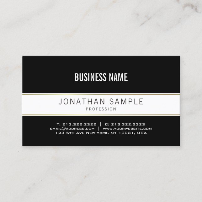 Modern Trendy Gold Creative Plain Simple Company Business Card (Front)