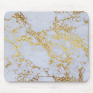 Modern Trendy Gold Glitter Marble Mouse Pad