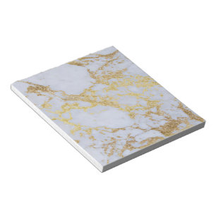 Modern Trendy Gold Glitter Marble Notepad