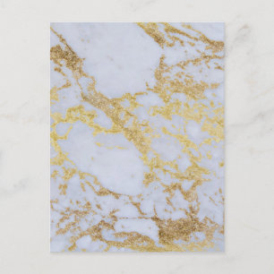 Modern Trendy Gold Glitter Marble Postcard