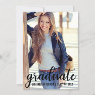 Modern Trendy Graduation Announcement Photo Card