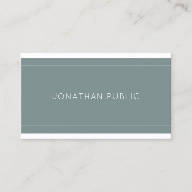 Modern Trendy Green Minimalistic Design Luxury Business Card (Front)