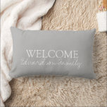 Modern trendy grey family monogram name lumbar cushion<br><div class="desc">Modern trendy grey family monogram name Lumbar Pillow.
You can easily change the text and add your name.</div>