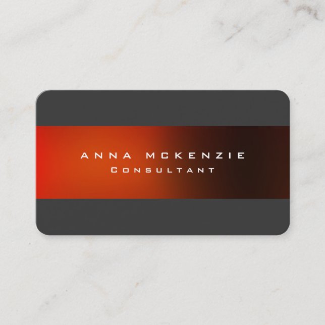 Modern Trendy Grey Red Unique Trendy Creative Business Card (Front)
