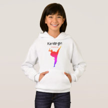 Modern Trendy Karate Girl Pink Gradient Silhouette