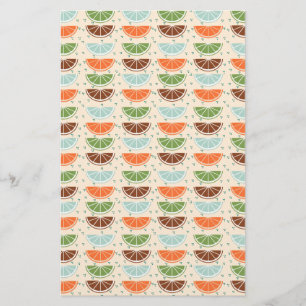 Modern Trendy Lemon Pattern Stationery