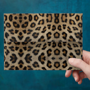 Modern trendy leopard fur animal print pattern envelope