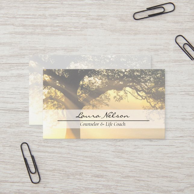 Modern Trendy Life Coach Mentor Business Card (Front/Back In Situ)