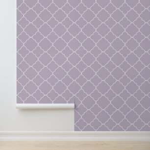 Modern Trendy Light Purple Quatrefoil Wallpaper