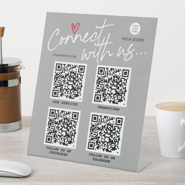 Modern trendy logo script QR code networking sign (In SItu)