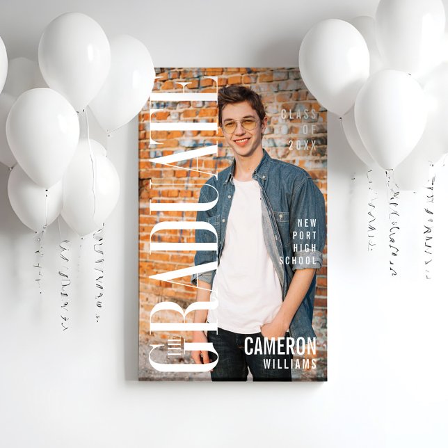 Modern Trendy Magazine Cover Photo Graduation Banner (Modern Trendy Magazine Cover Photo Graduation Banner)
