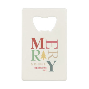 Modern Trendy Merry And Bright Minimalist Colourfu