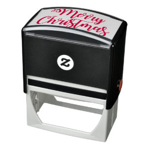 Modern Trendy Merry Christmas Typography Self-inking Stamp