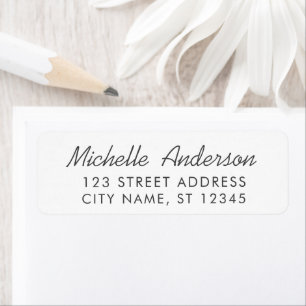 Modern Trendy Minimal Script Return Address        Label