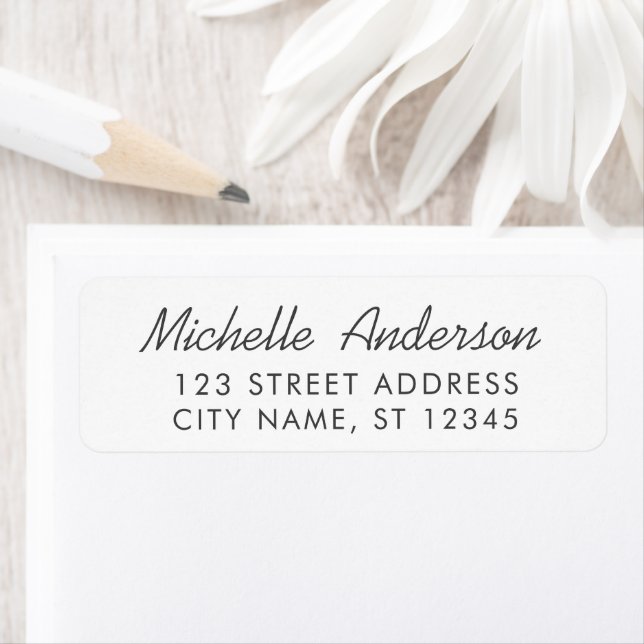 Modern Trendy Minimal Script Return Address        Label (Insitu)