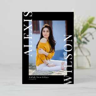 Modern Trendy Minimalist Graduation Invitation