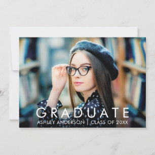 Modern Trendy Minimalist Graduation Photo Announcement