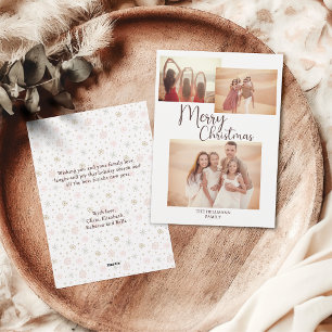 Modern trendy minimalist photos Merry Christmas Holiday Card