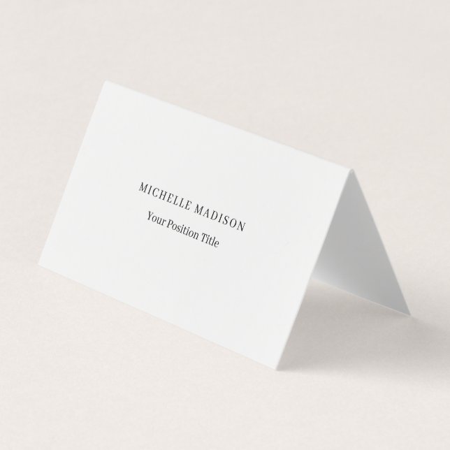 Modern Trendy Minimalist Professional Plain Business Card (Front)