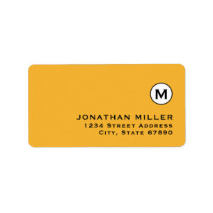 Modern Trendy Monogram Return Address Label