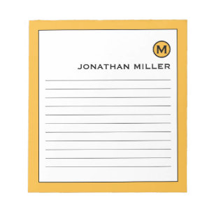 Modern Trendy Mustard Yellow Lined Notepad