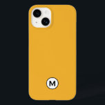 Modern Trendy Mustard Yellow Monogram Case-Mate iPhone 14 Case<br><div class="desc">Modern Trendy Mustard Yellow Monogram Emblem Phone Case. Simple black and white monogram emblem with monogrammed initial in modern typography on a bright mustard yellow background.</div>