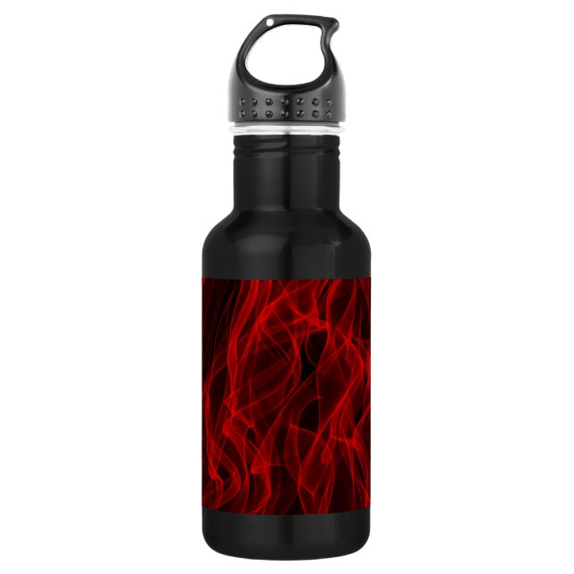 Modern Trendy Neon Red Curvy Line Abstract Pattern 532 Ml Water Bottle (Front)