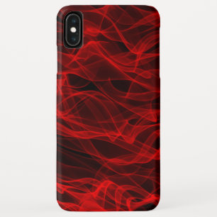 Modern Trendy Neon Red Curvy Line Abstract Pattern iPhone XS Max Case