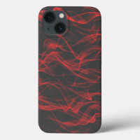 Modern Trendy Neon Red Curvy Line Abstract Pattern