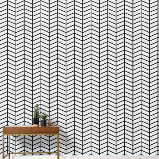 Modern Trendy Off White Chevron Wallpaper