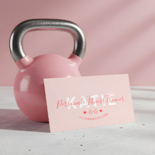 Modern Trendy Online Personal Trainer Fitness Business Card
