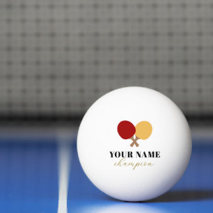 Modern Trendy Personalised Name Ping Pong Ball