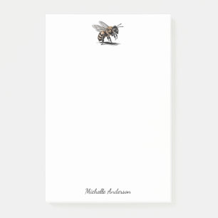 Modern Trendy Personalized Honey Bee Post-it Notes