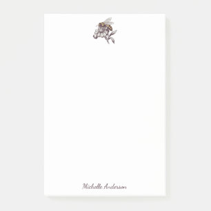 Modern Trendy Personalized Honey Bee Vintage       Post-it Notes
