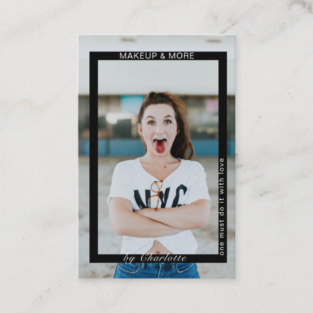 Modern Trendy Photo Business Card (Front)