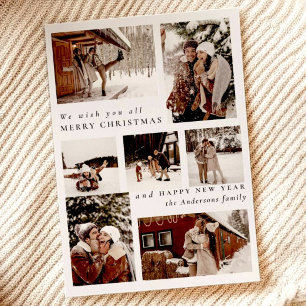 Modern Trendy Photo collage Christmas   Holiday Postcard