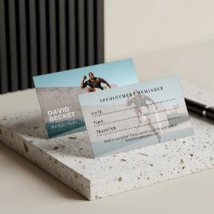 Modern Trendy Photo Personal Trainer Fitness Appointment Card