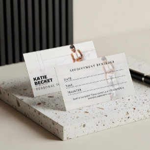 Modern Trendy Photo Personal Trainer Fitness Appointment Card