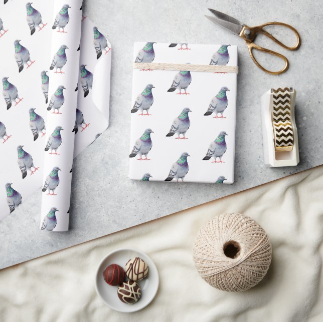 Modern Trendy Pigeon design  Pattern               Wrapping Paper (Crafts)