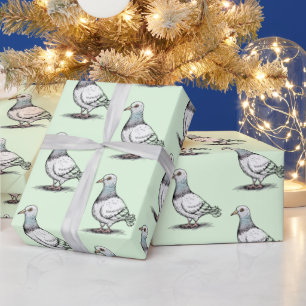 Modern Trendy Pigeon design Pattern Wrapping Paper