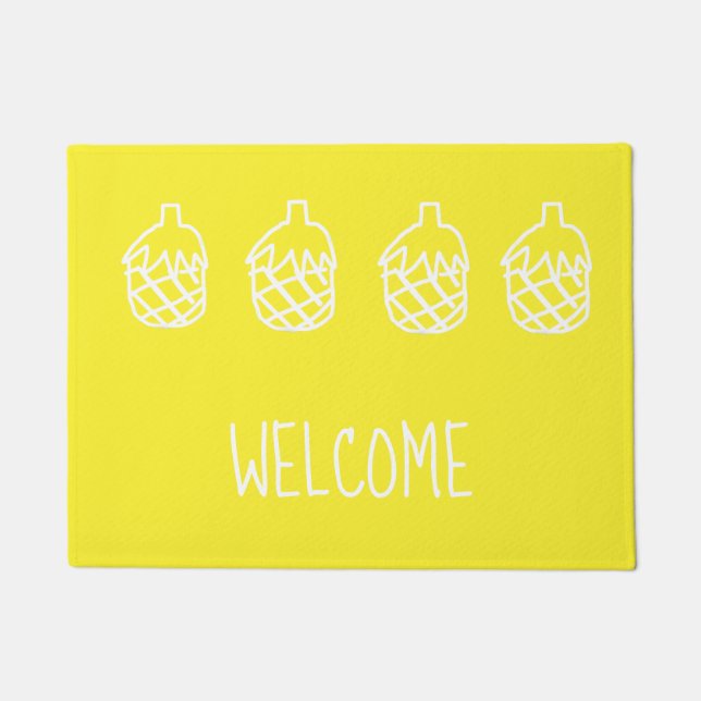 Modern trendy pineapple simple fruit doormat (Front)