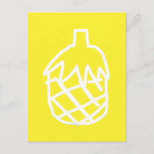 Modern trendy pineapple simple fruit postcard