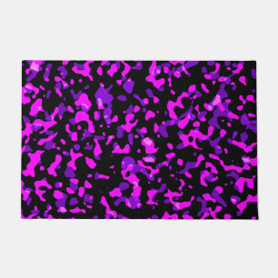 Modern Trendy Pink and Purple Camouflage Pattern Doormat