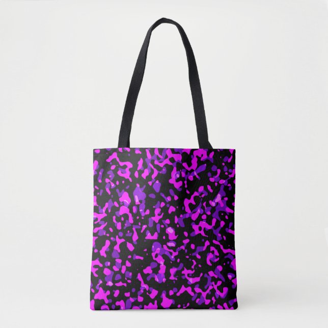 Modern Trendy Pink and Purple Camouflage Pattern Tote Bag (Front)