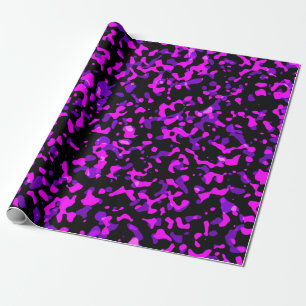 Modern Trendy Pink and Purple Camouflage Pattern Wrapping Paper