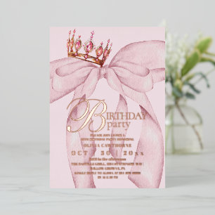 Modern Trendy Pink Bow Birthday Party