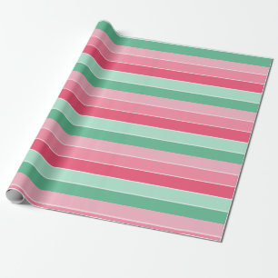 Modern Trendy Pink Red Green Elegant Colourful Wrapping Paper